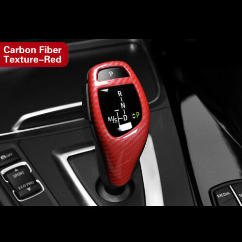 1x Red Carbon Fiber Gear Shift Knob Cover Trim for BMW F30 F20 F10 F15 F25 X5 X3