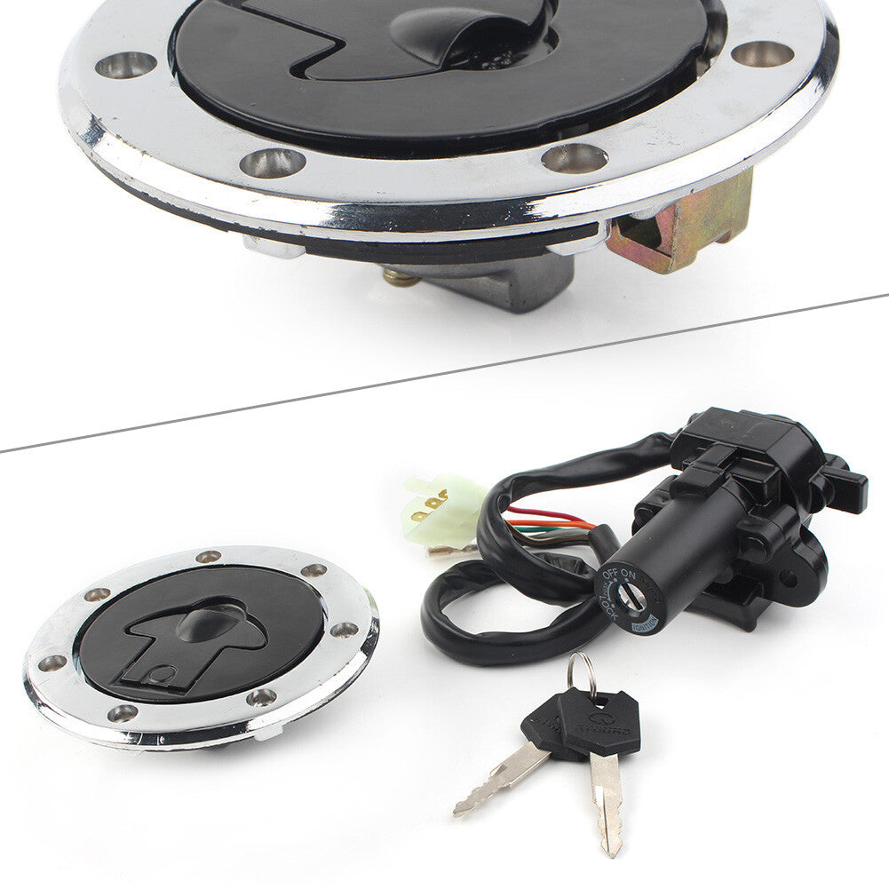 for Kawasaki ZX7R ZX9R ZXR750 ZX900 Ignition Switch Gas Cap Cover Lock w/Key Set