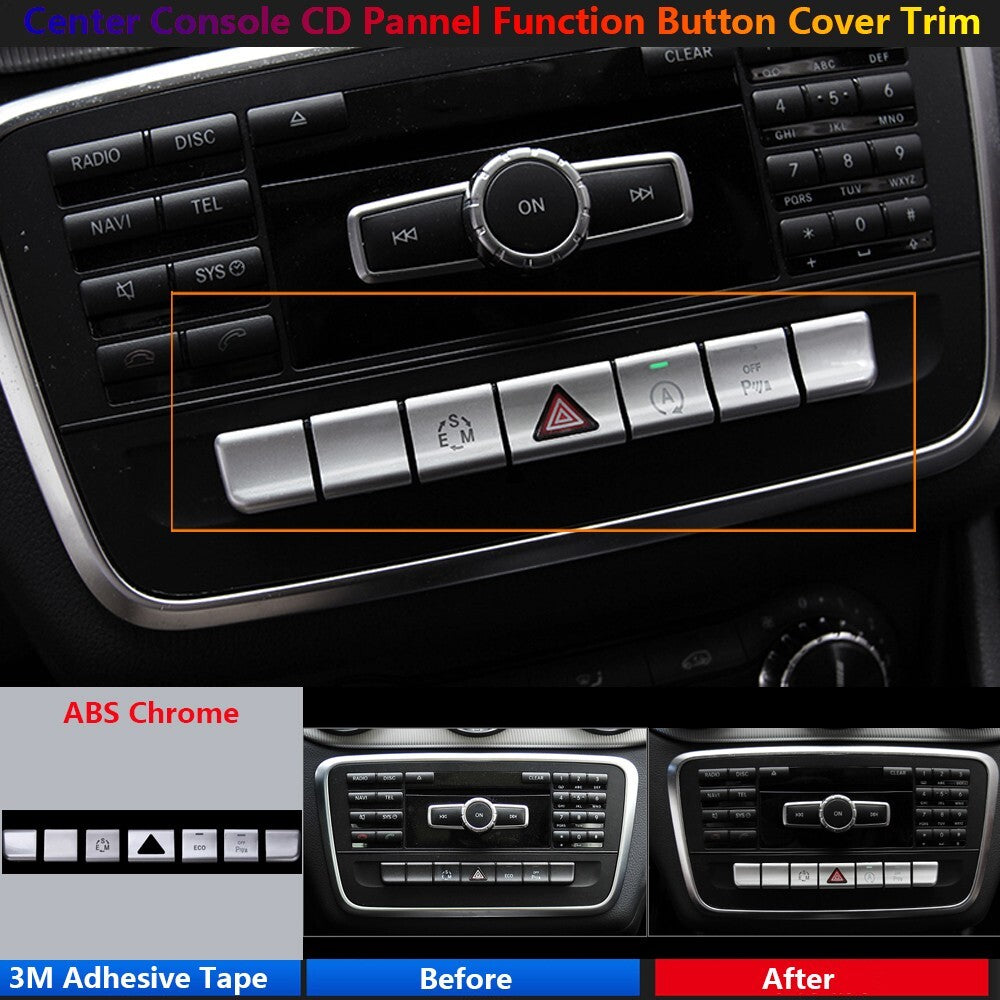 for Mercedes-Benz A W176 W246 CLA C117 X156 CD Panel Function Switch Cover Trims