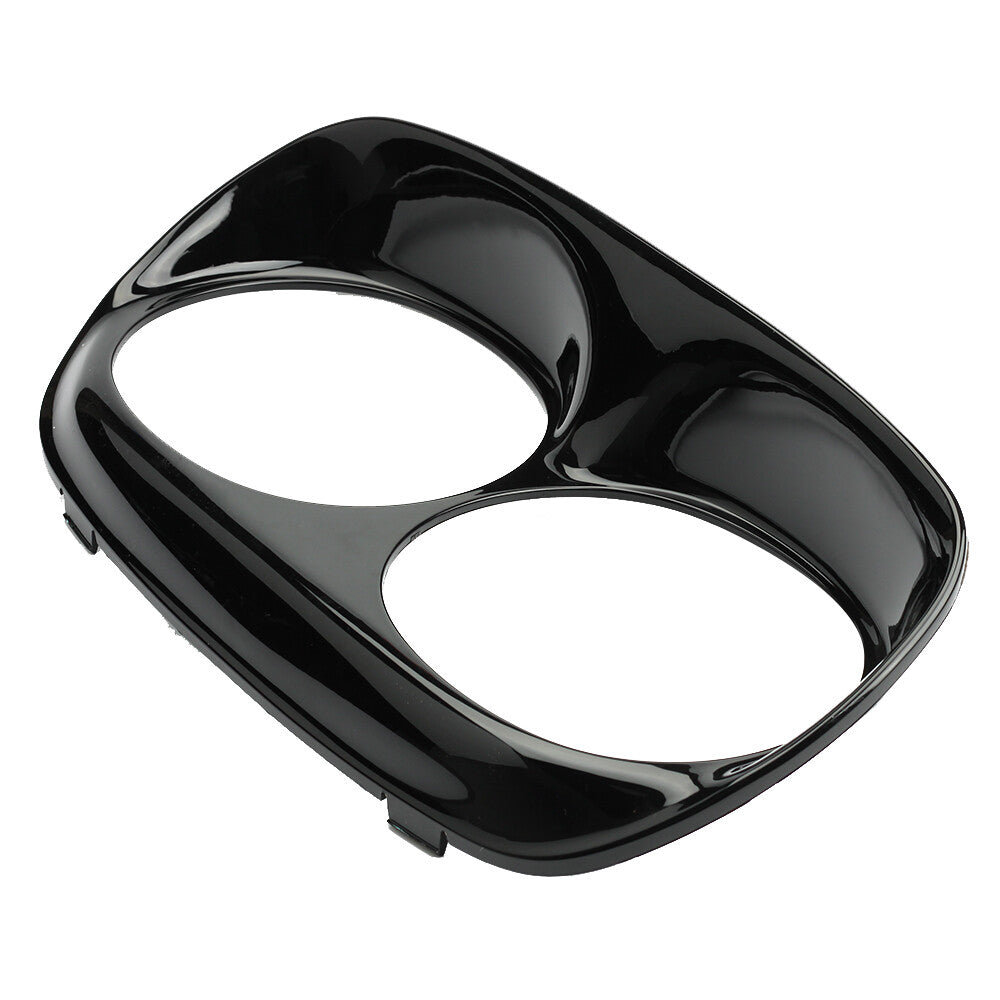 Headlight trim bezel cover fairing for Harley Road Glide 1998 - 2013, gloss black.