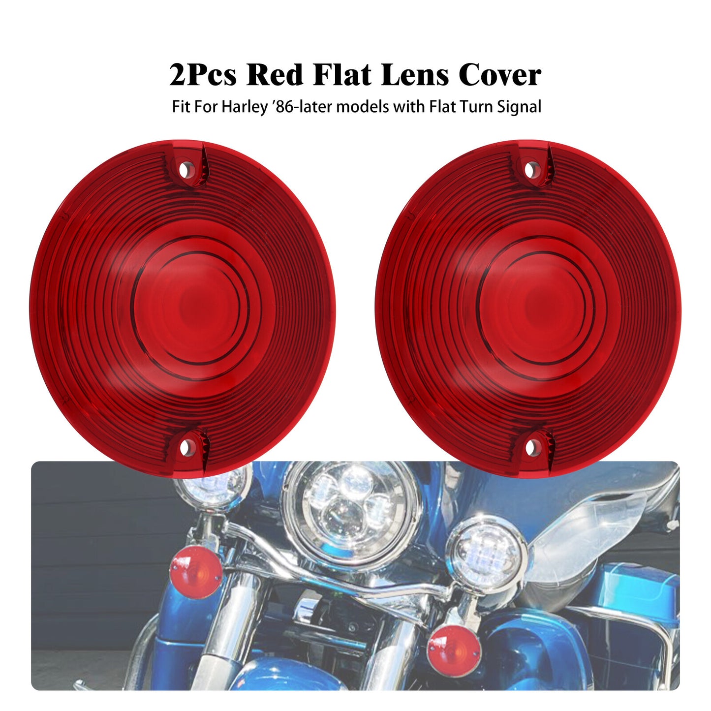 Red Turn Signal Light Lens Cover for Harley Touring Road Electra Glide 1986-2023