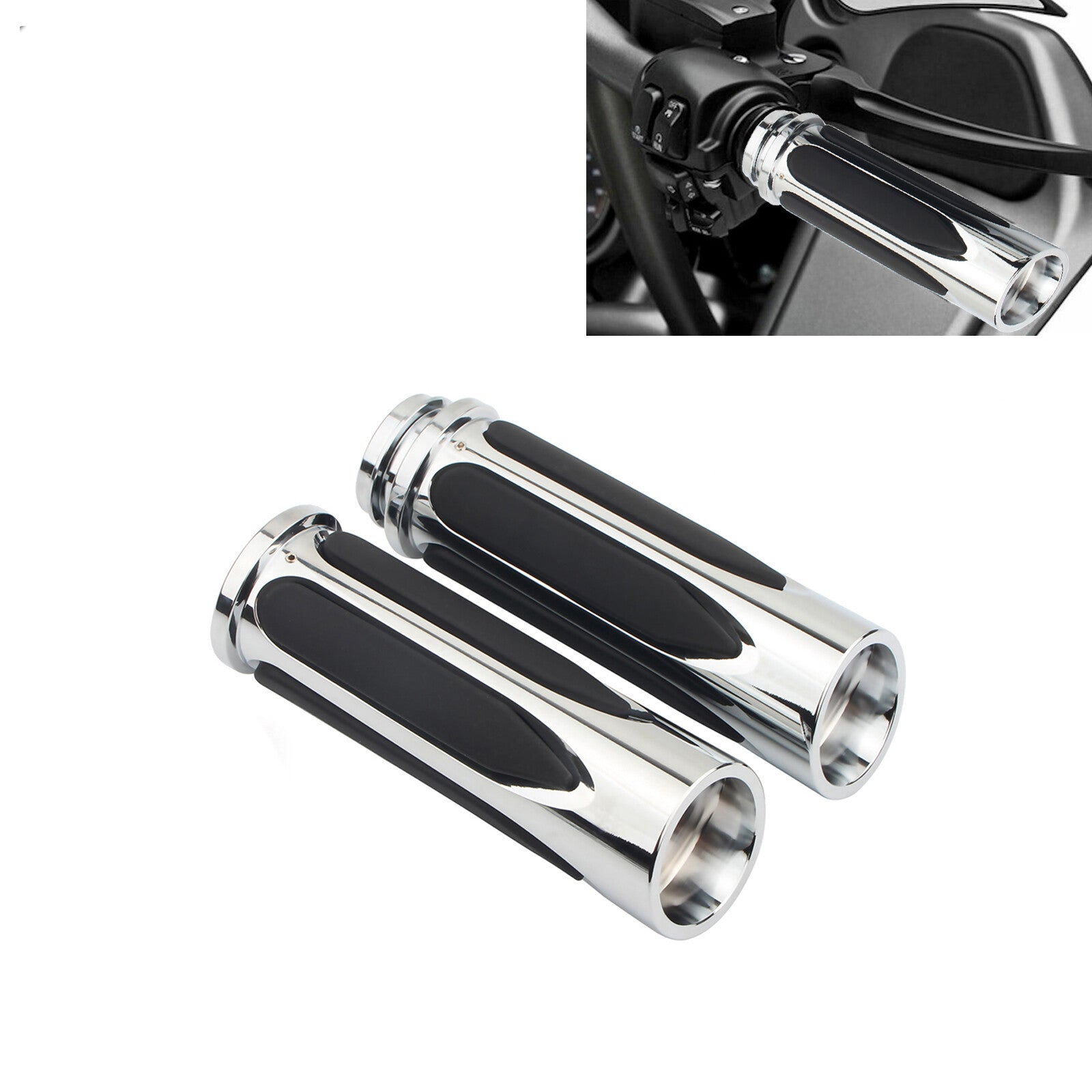 Chrome Handlebar Hand Grips for Harley Touring Road Glide Dyna Softail Sportster