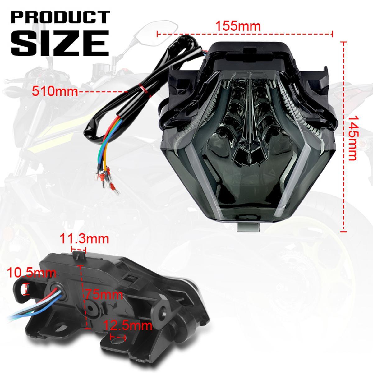 Integrated LED Tail Light Turn Signal Fit for YAMAHA MT07 MT03 MT-25 YZF R3 R25