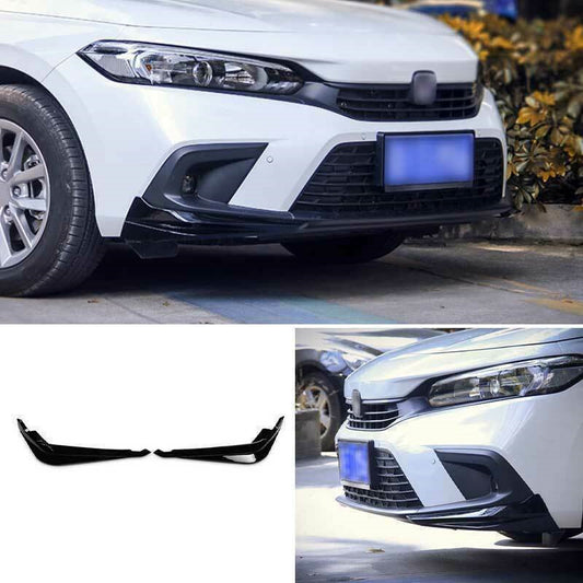 for Honda for Civic 2022-2023 Black Front Bumper Side Corner Spoiler Splitter Guard