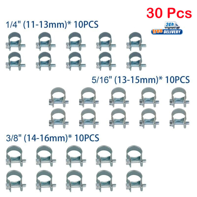 30 x 1/4 inch 5/16 inch 3/8 inch fuel injection gas hose worm gear hose clamp pipe clamp
