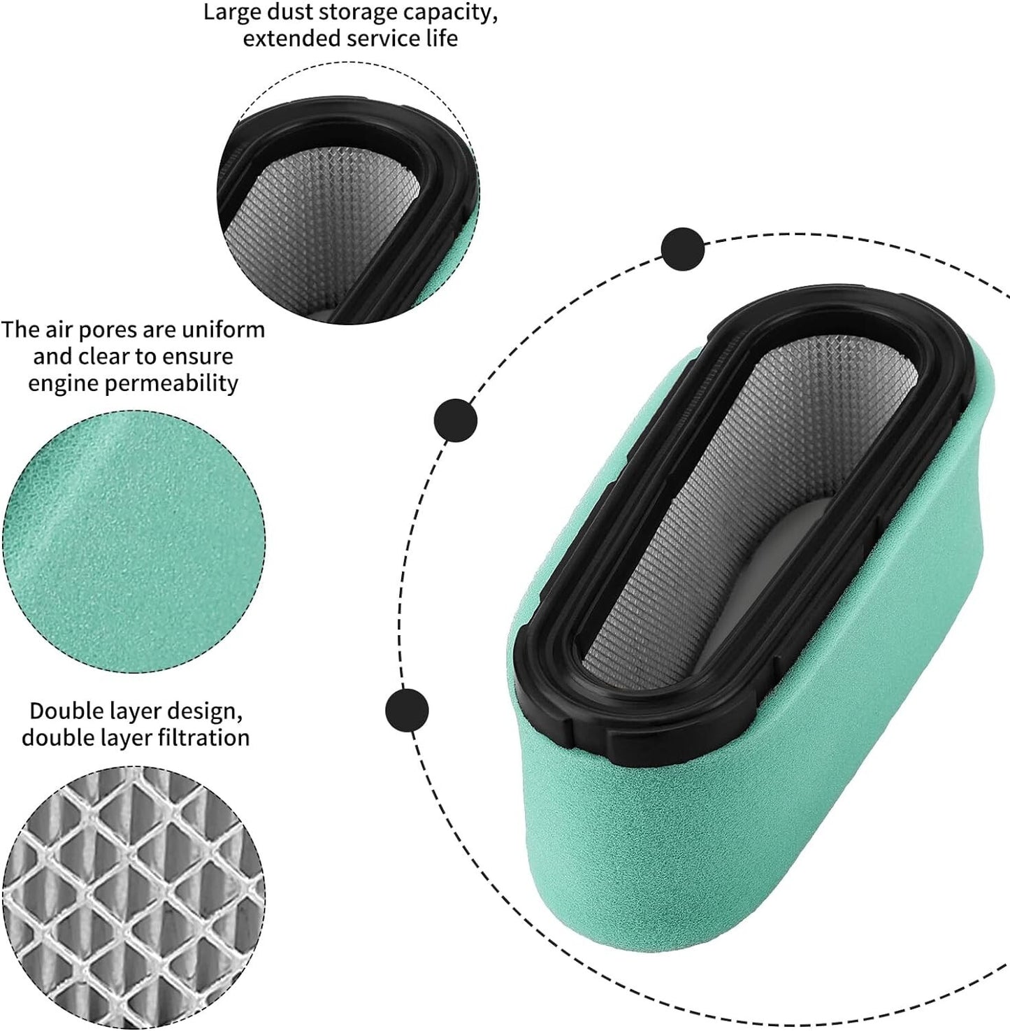 Air Filter for BS 12.5 15.5 17.5 14hp 496894S 5053B 5053D 5053H 5053K 4142 4139
