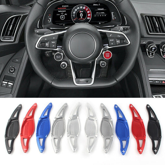 2-piece extended version of car steering wheel and gearshift paddle for Audi R8 RS3 RS4 RS5 TT RS