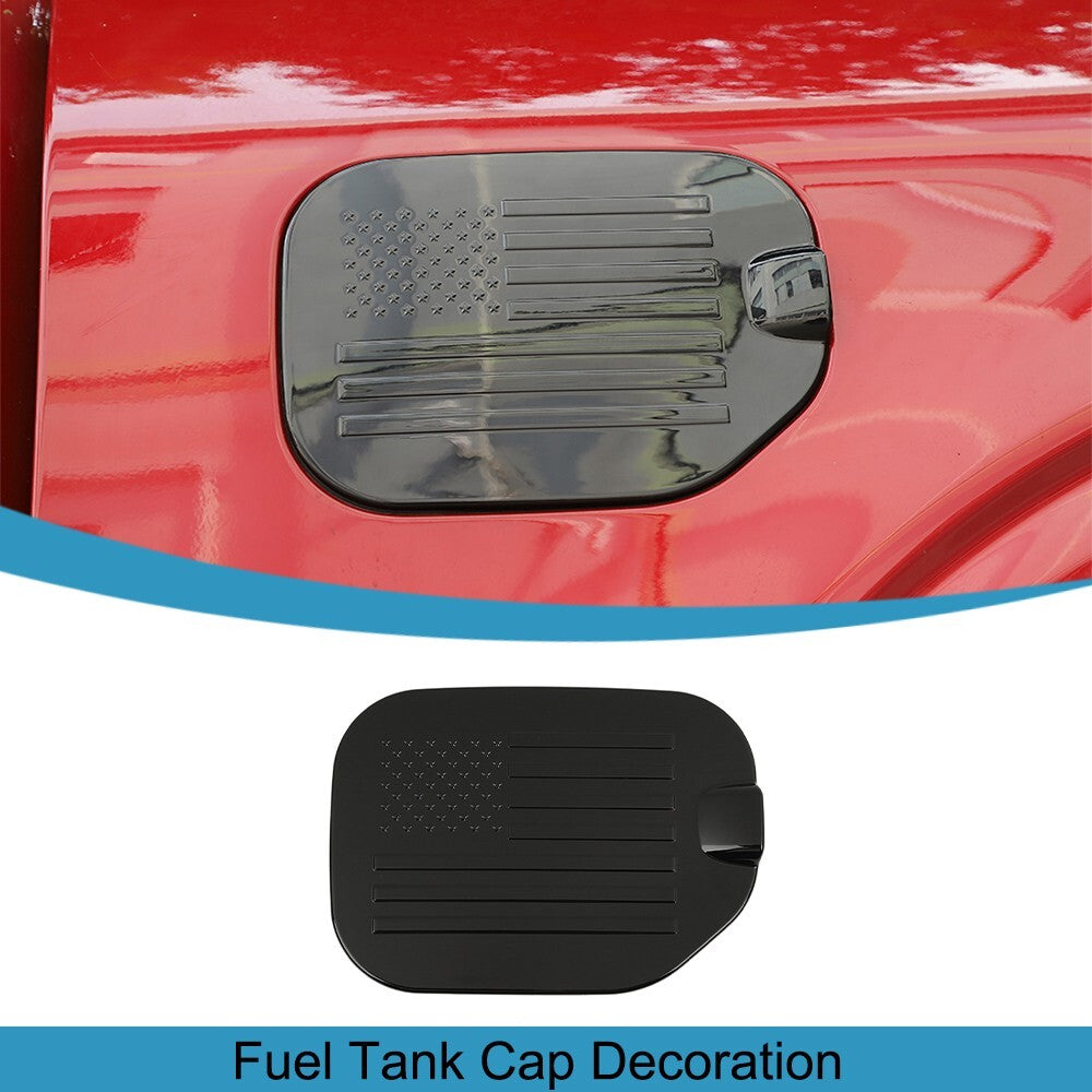 Black Fuel Filler Door Gas Tank Cap Cover Decor Trim Bezel for Ford F150 2021+