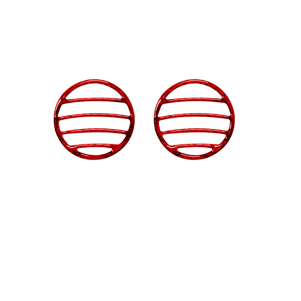 2X Red Carbon Fiber Front Defogger Air Outlet Cover Trim for Audi Q7 2007-2015
