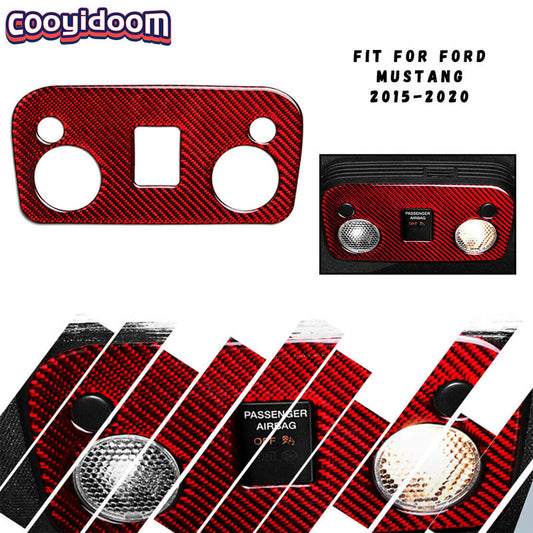 Carbon fiber reading light control panel decorative sticker for Ford for Mustang 15-19