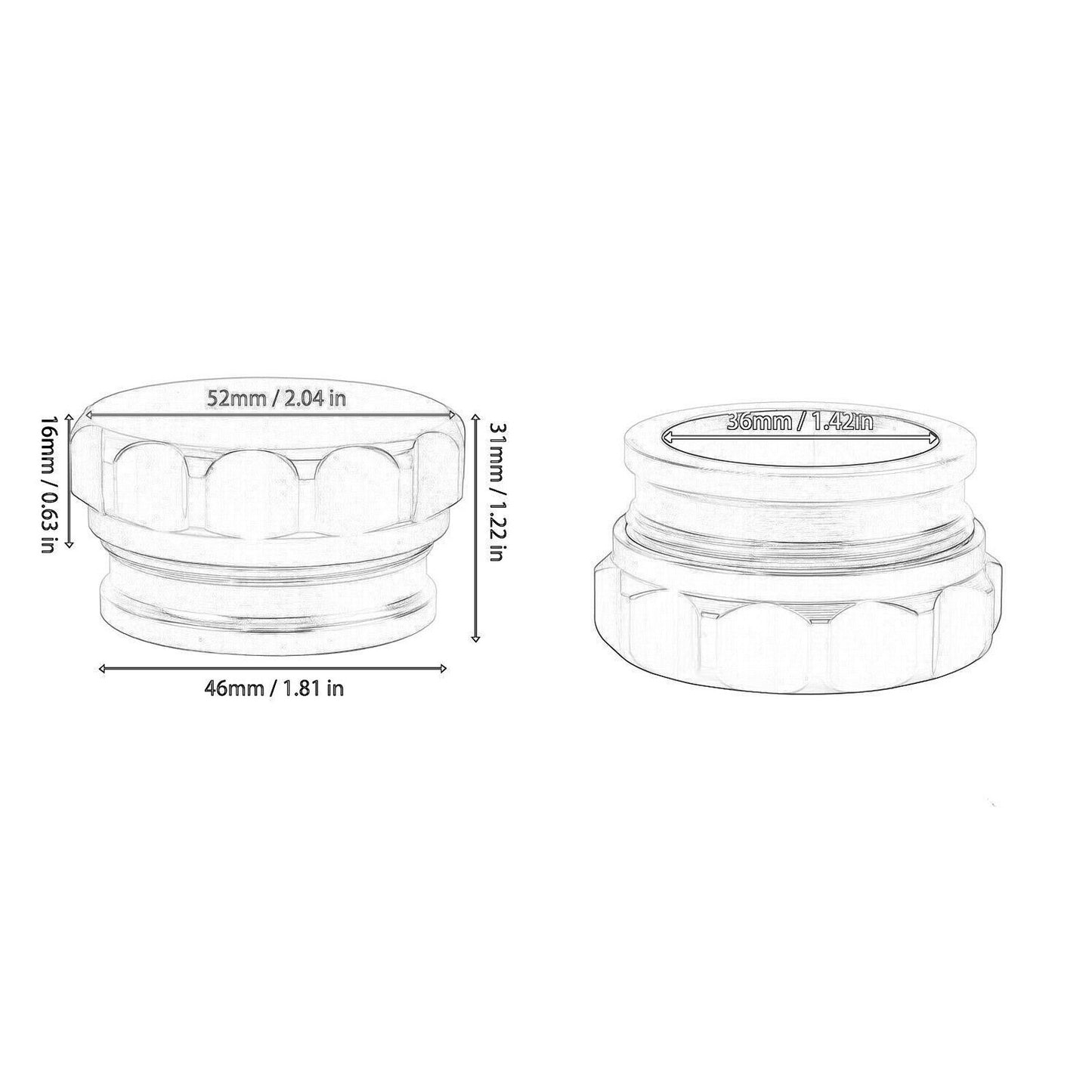2x 1.5 Aluminium Alloy Weld On Filler Neck And Cap Oil, Fuel, Water Tank Silver