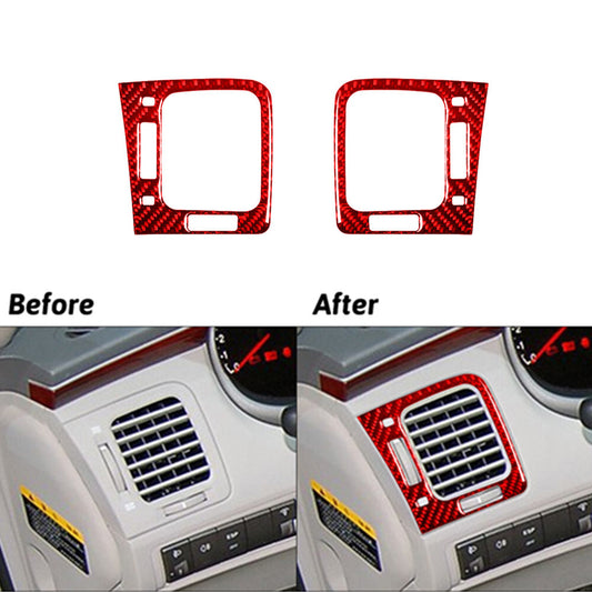 Red Carbon Fiber Side Air Vent Outlet Cover Trim for Hyundai Azera 2006-2011