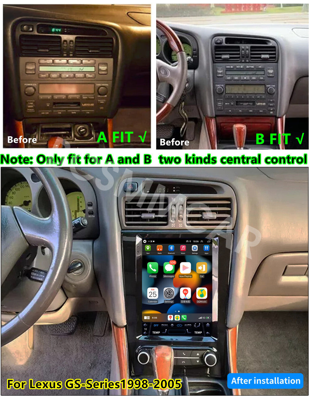 9.7in Stereo Radio Touch Screen BT W/Cam Fit for Lexus GS-Series GS300 1998-2005