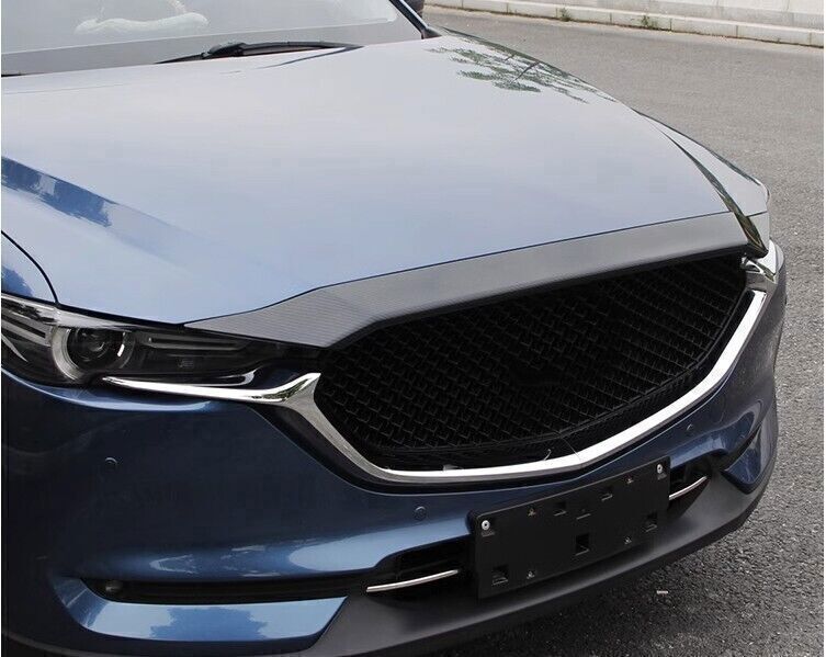 for Mazda CX-5 CX5 2017-2024 Carbon Fiber Front Bumper Upper Hood Panel Decorate