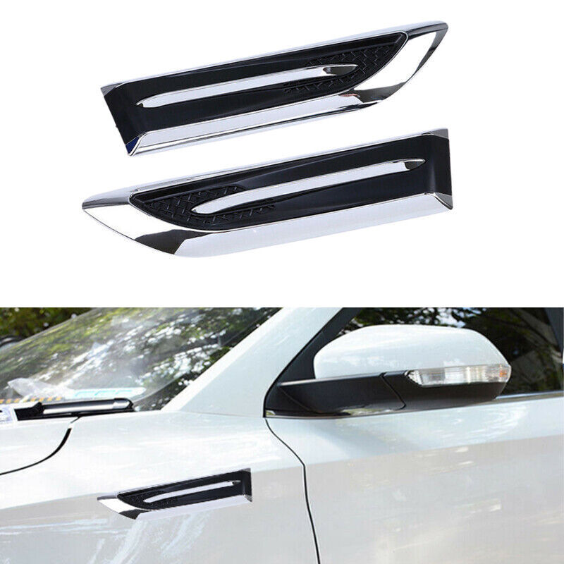 pair of side Airflow Fenders Chrome Side Hood Vents Decorative Stickers