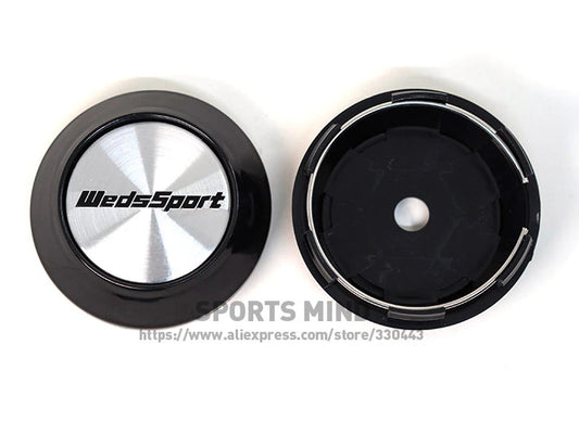 4x68mm WedsSport Silver-Trimmed Cap Decal Badge Wheel Center Cover Hub Cover TE37