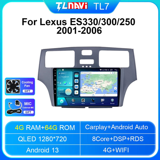 for Lexus ES300 XV30 ES250 2001-2006 CarPlay Car Radio Stereo GPS Player Screen
