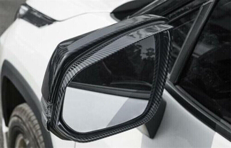 Carbon Fiber Side Door Mirror Rain Eyebrow Cover Trim for Toyota Venza 2021-2023