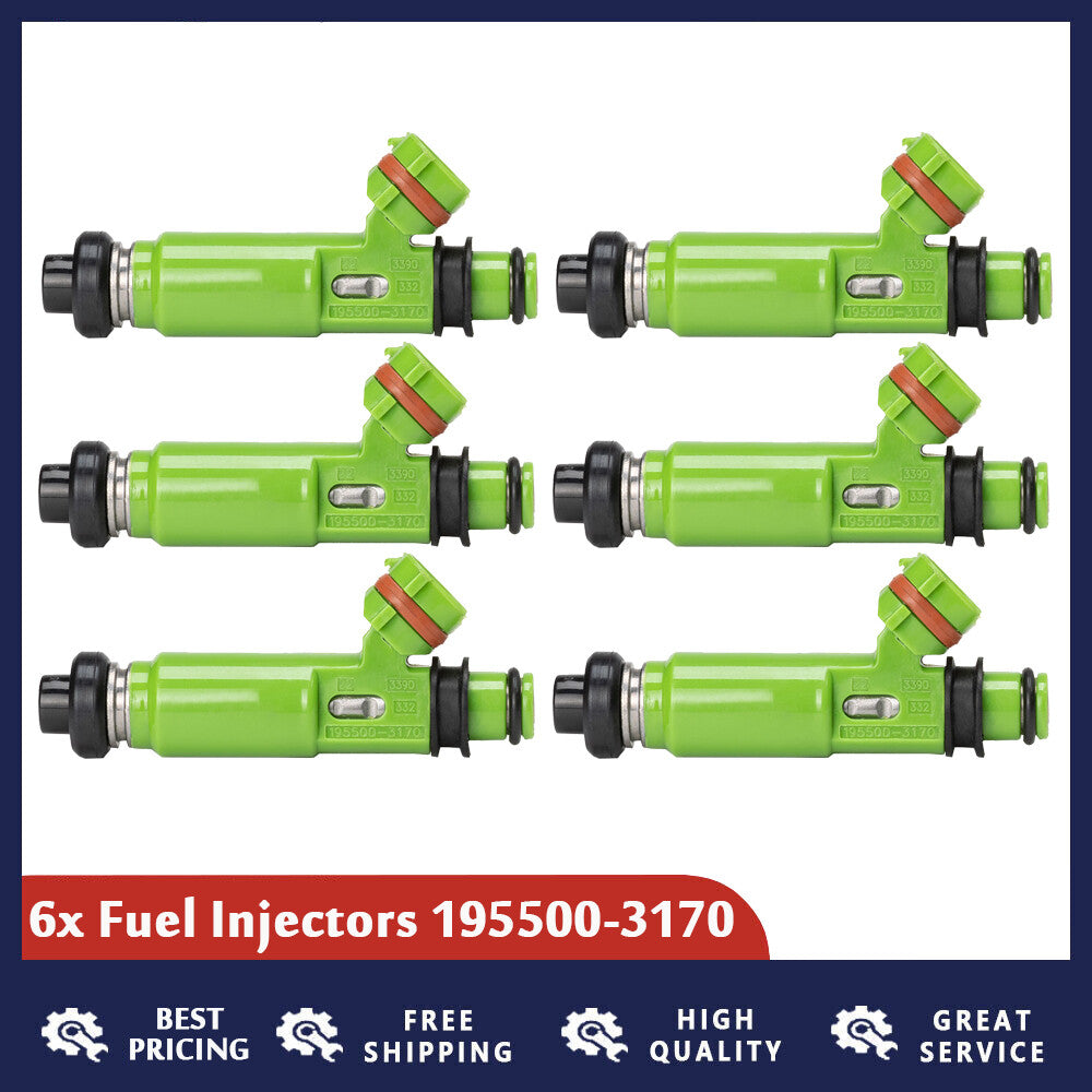 6-piece fuel injector kit 195500-3170, suitable for 1998-03 for Mitsubishi Montero Sport 3.0L V6.