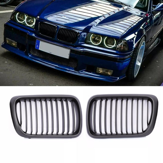 Front Hood Kidney Grille Grill Matte Black for BMW 3 Series E36 M3 1996-1999