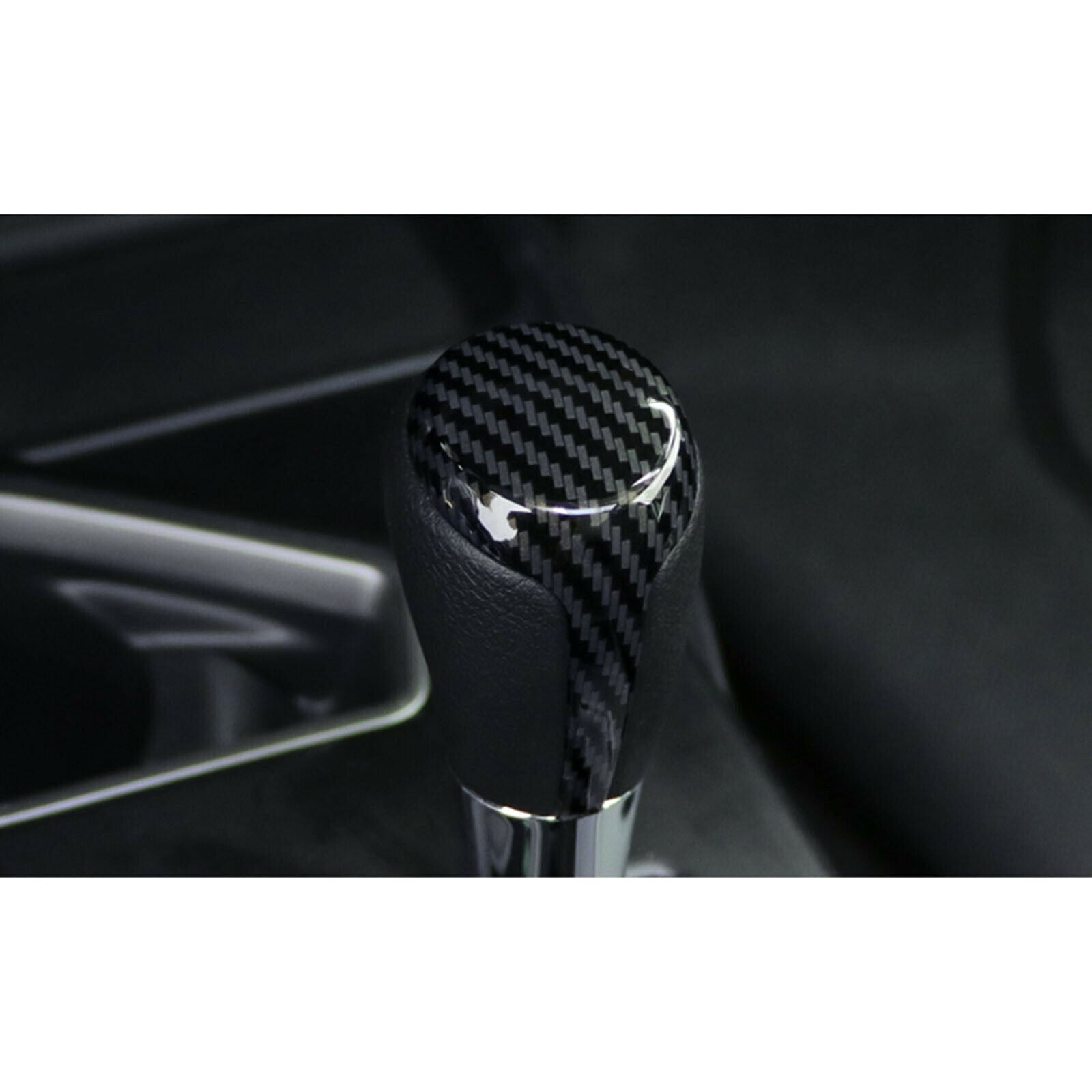 ABS Carbon Fiber Look Inner Gear Shift Knob Cover Trim for Toyota RAV4 2014-2018