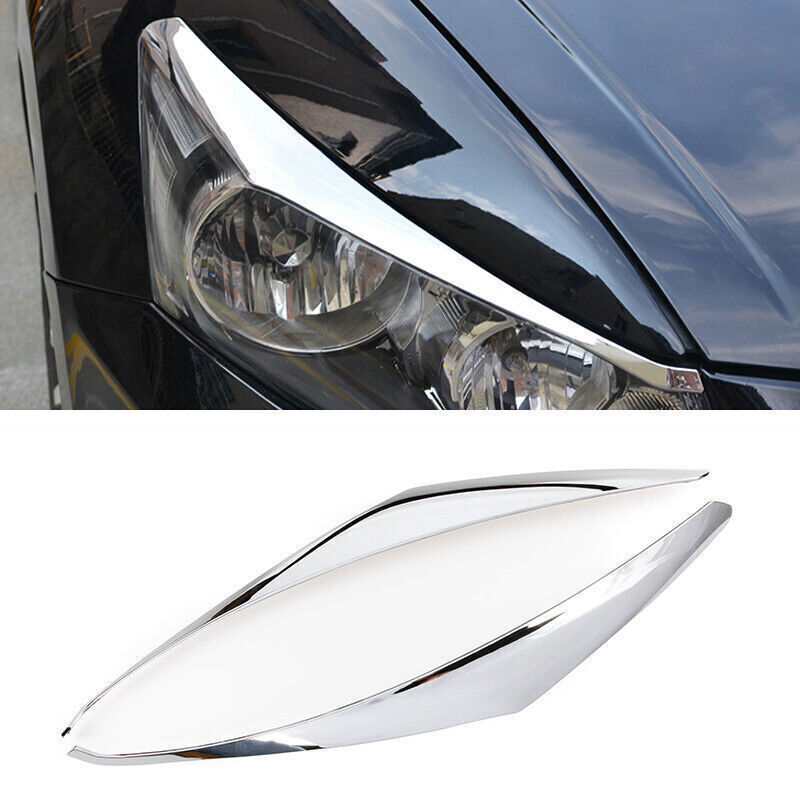 Fit for Honda Accord 2008-2012 Chrome Front Headlight Lamp Eyebrow Molding Trim