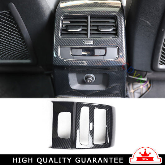 Car Inner Rear Air Outlet Vent Frame Trim Fit for Audi A5 2017-2019 Carbon Fiber
