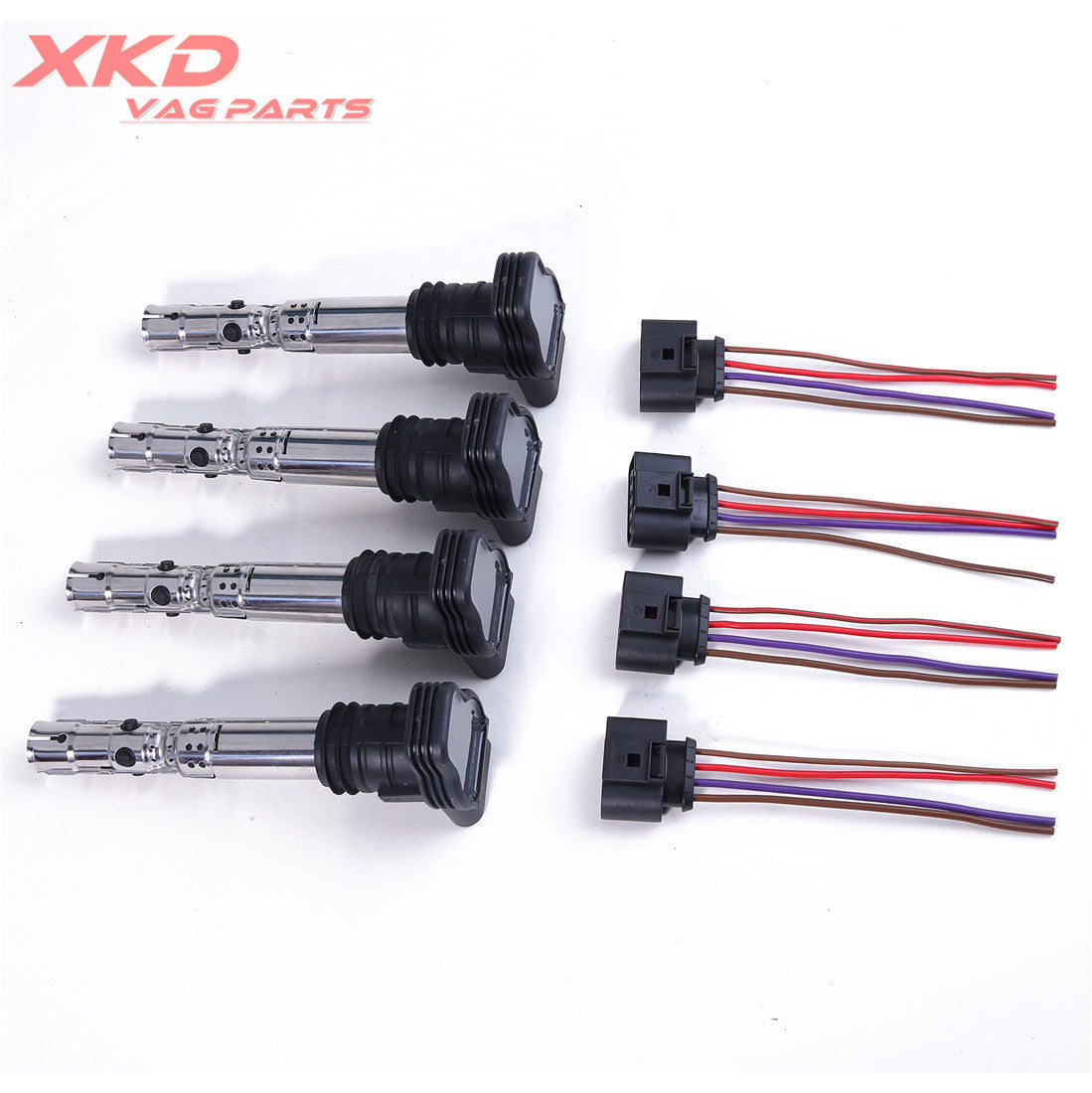 4X Ignition Coils Plugs Fit for VW for Golf for Bora for Passat for Audi for A4 1.8T AVJ 2.0L ALT