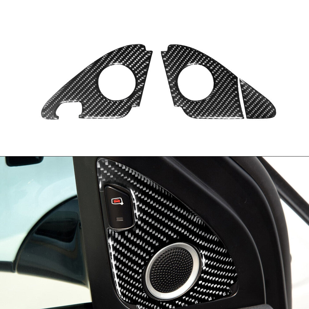 3Pcs Side Door Horn Trim Cover Decoration Carbon Fiber for Audi Q5 2009-2017