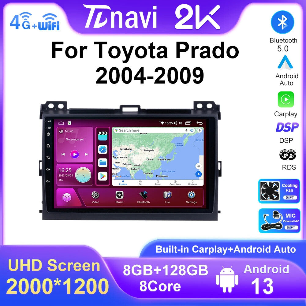 for Toyota for Land Cruiser Prado 120 LC120 04-09 Car Radio Video Player GPS Screen
