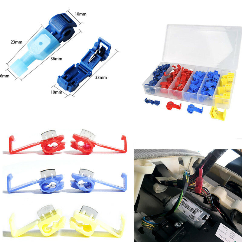 65Pcs Car Electric Wire Cable Connectors Splice Terminals Crimp Non Destructive
