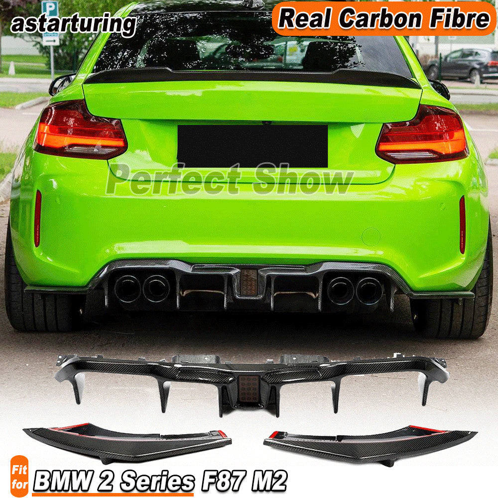 for BMW 2Series F87 M2 Coupe 15-19 Real Carbon Rear Bumper Diffuser Lip Spoiler