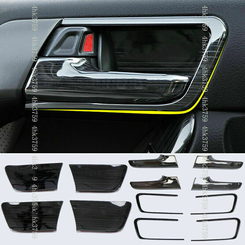 12P for Toyota Prado FJ150 2010-2021 Black Interior Door Handle&Bowl Cover Trim