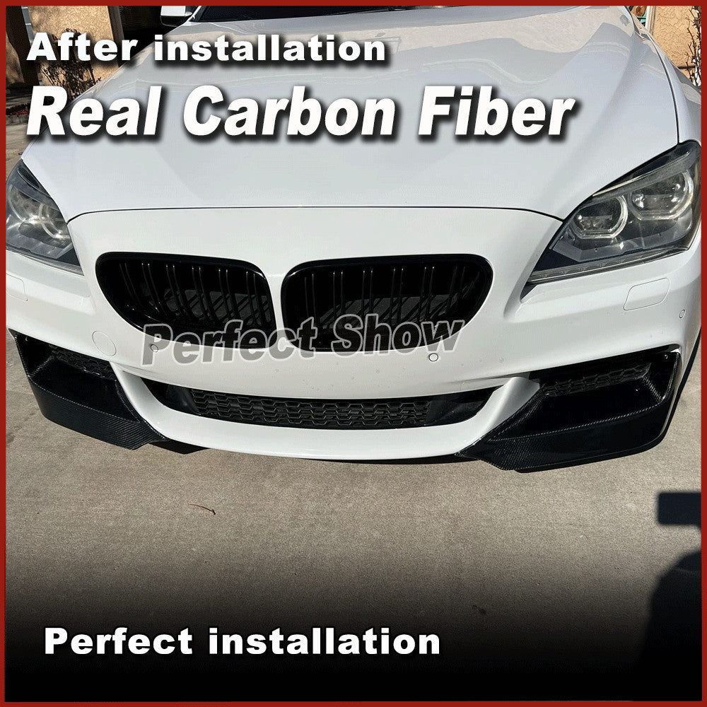 for BMW 6 Series F06 F12 F13 M-Sport 12UP REAL Carbon Front Bumper Splitter Lip