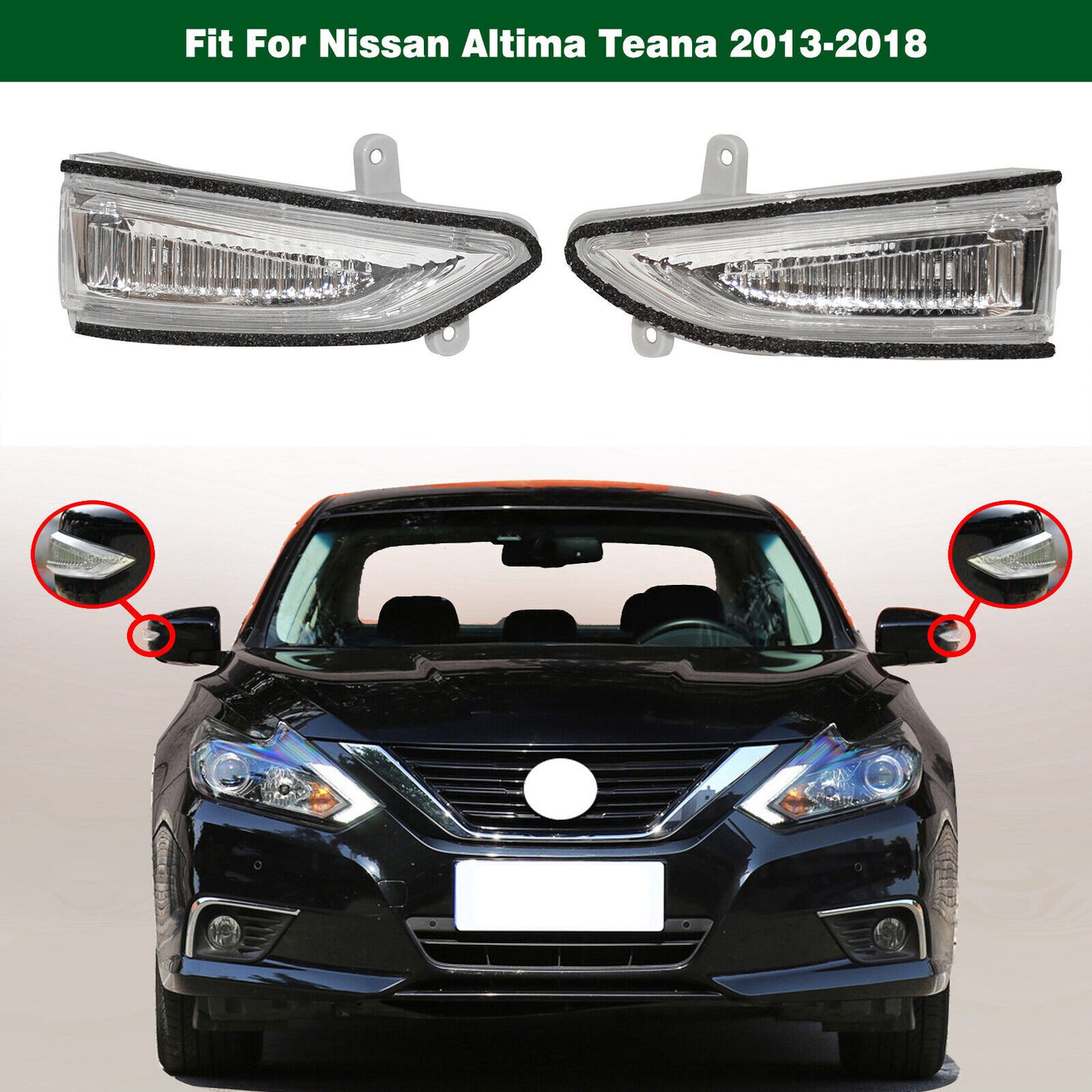 1 Pair Door Mirror Lamp Turn Signal Light Fit for Nissan Altima Teana 2013-2018