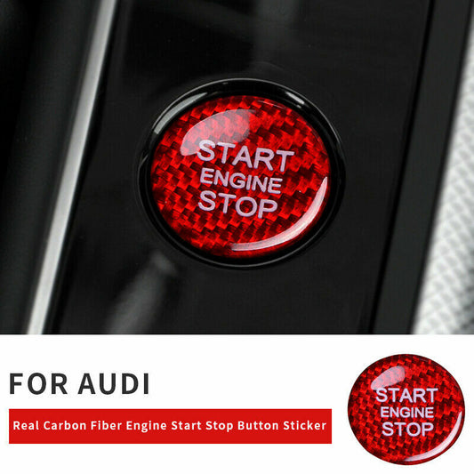 Carbon Engine Start Stop Button Switch Cover Trim Fit for Audi for A4 for A5 for A6 Q3 Q5