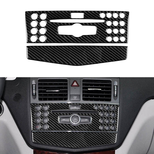Carbon fiber consoles CD bezel for Mercedes-Benz C-Class W204 2007-2010