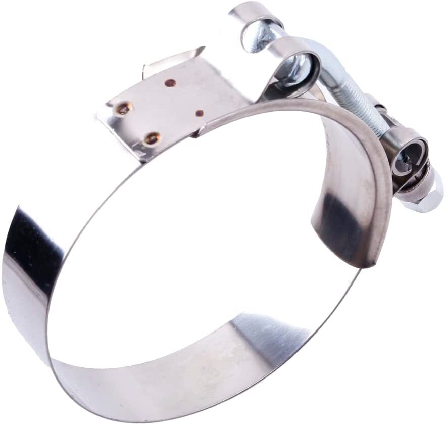 3-inch stainless steel T-bolt hose clamp, range 77-87 mm, suitable for 3-inch hoses.