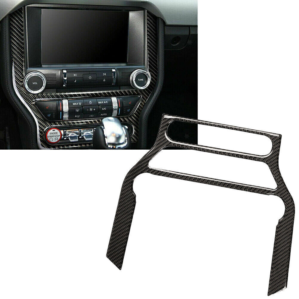 for Ford for Mustang 2015- 2019 Carbon Fiber Multi-media Console Decor Interior Trim