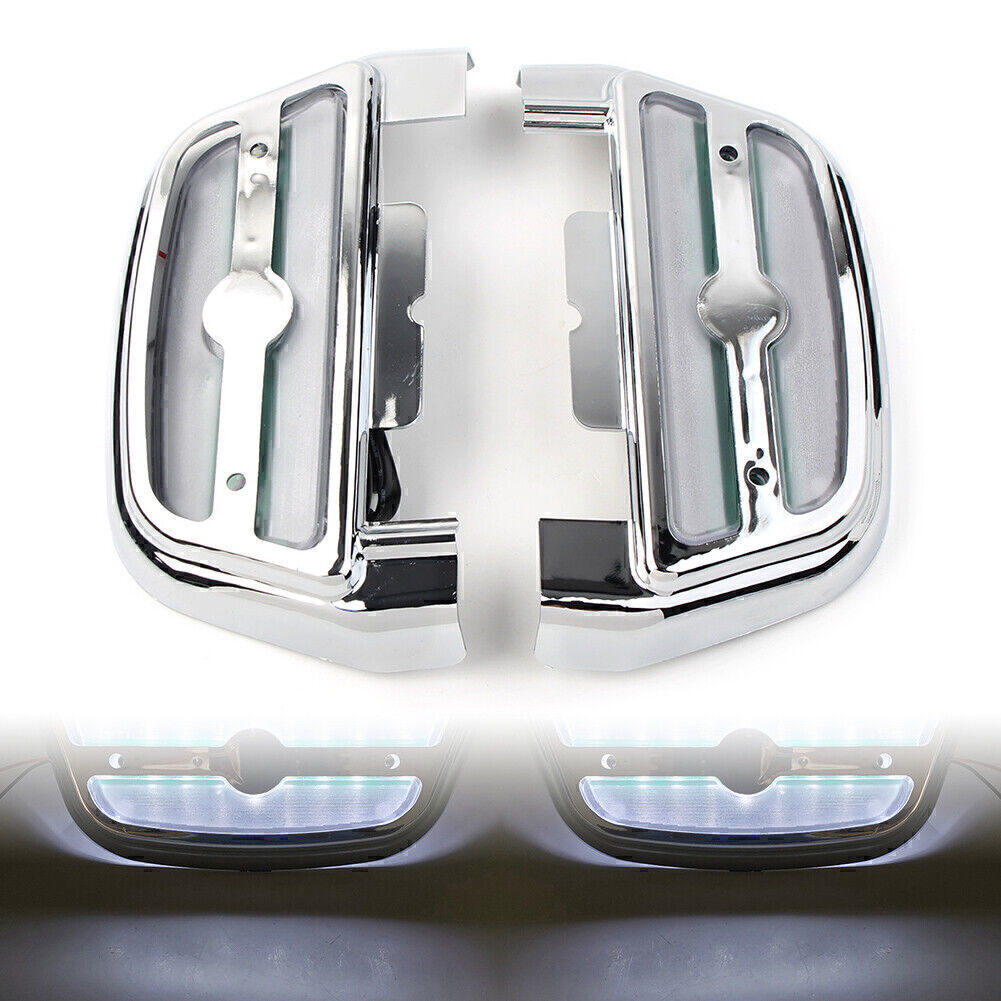 Silver LED Passenger Footboard Floorboard Cover for Harley Touring Road King