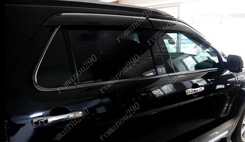 6p for Ford Explorer 2011-19 Stainless Black Bottom Window Frame Sill Trim Cover