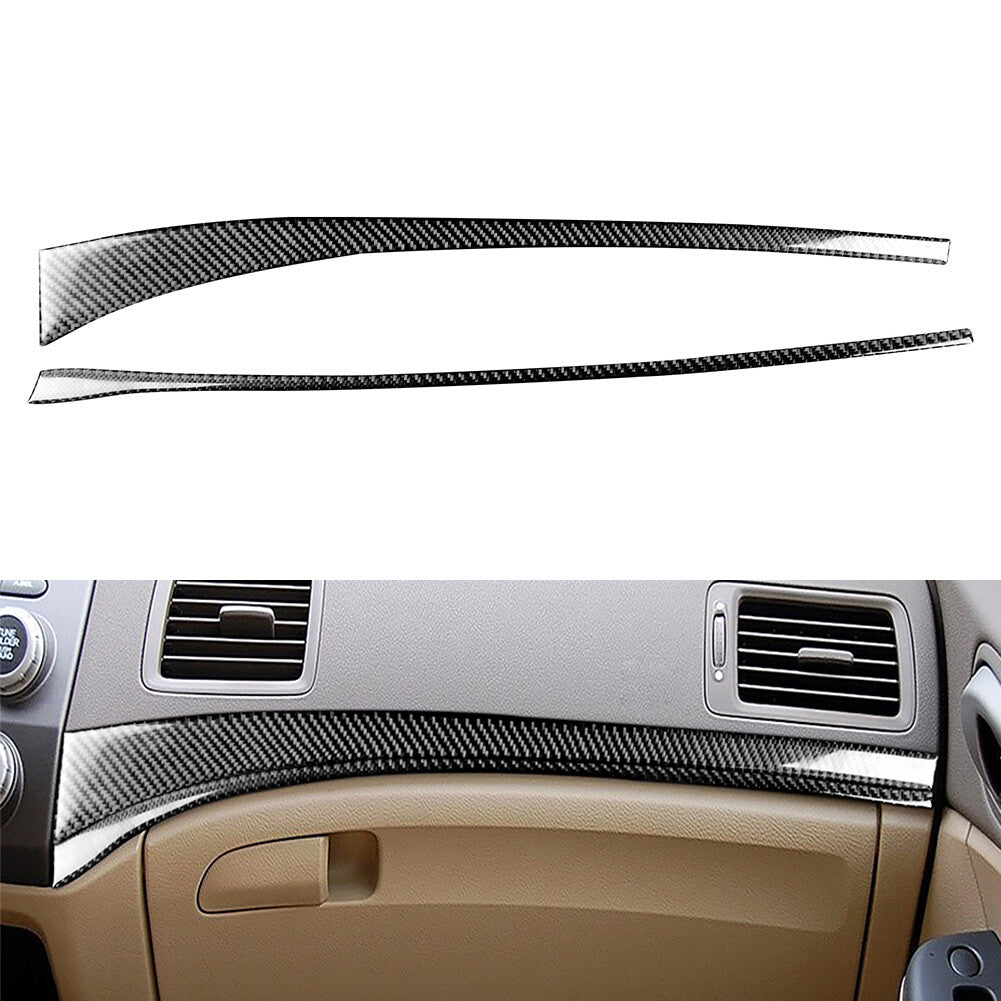 Carbon Fiber Passenger Dashboard Moulding Strip Trim for Honda for Civic 8th Gen