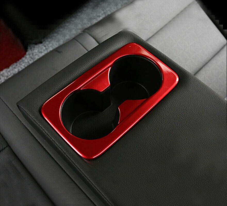 for Kia Forte 2019-2021 Red Interior Red Rear Water Cup Holder Panel Cover Trim