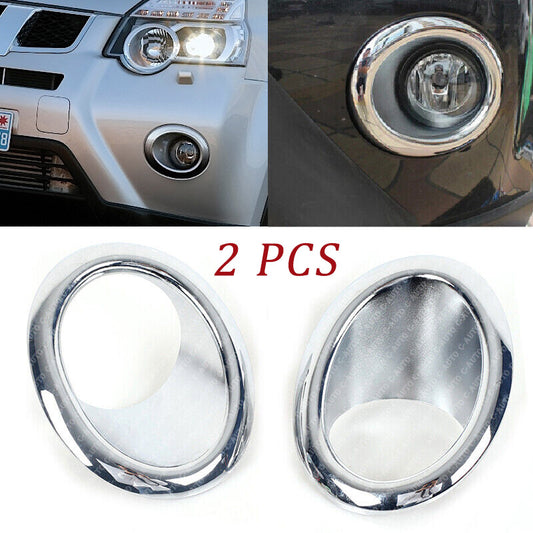 Pair Chrome Front Fog Light Cover Trim for NISSAN X-TRAIL T31 2011 2012