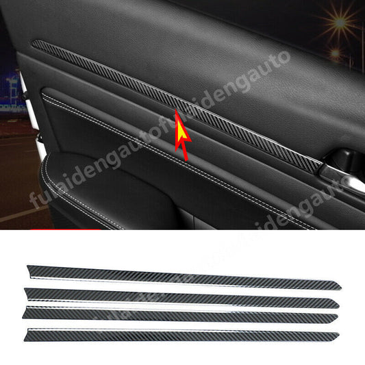 4P Fit for Nissan Altima 2019-2022 Carbon Stainless Inner Door Panel Strip Trims