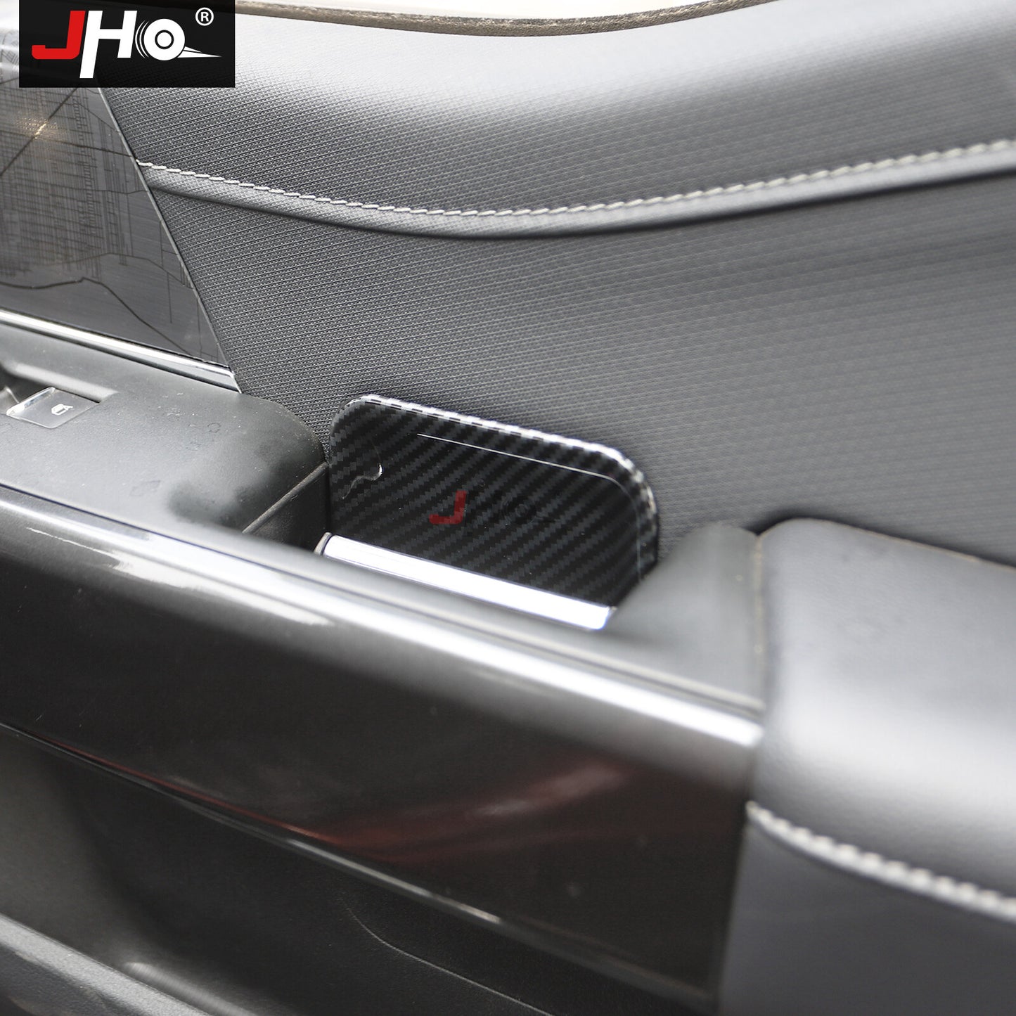 Front Rear Carbon Grain Inner Door Bowl Overlay Cover Trim For 2021 for Ford F150