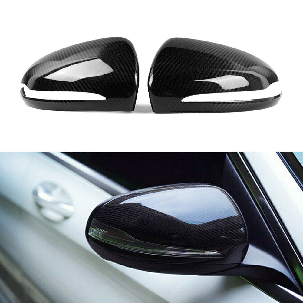 CARBON FIBER SIDE MIRROR COVER CAPS FIT 15-19 for Mercedes-Benz W205 W222 S550 S600