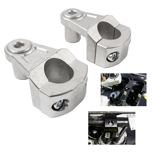 Silver Motorcycle HandleBar 7/8 22mm to 11/8 28mm Fat Bar Mount Clamps Riser