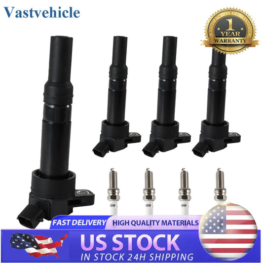 4pcs Ignition Coils and Spark Plugs for Hyundai for Kia for Elantra for Tucson Forte UF651