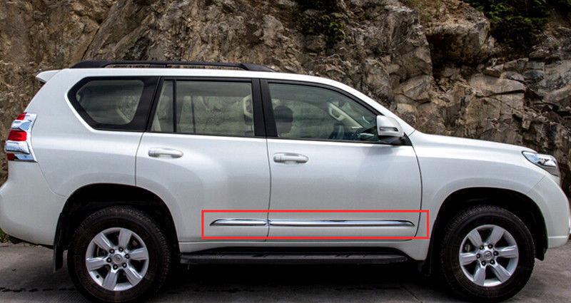 for Toyota LC Prado FJ150 2010-2022 Chrome ABS Side Door Body Molding Cover Trim